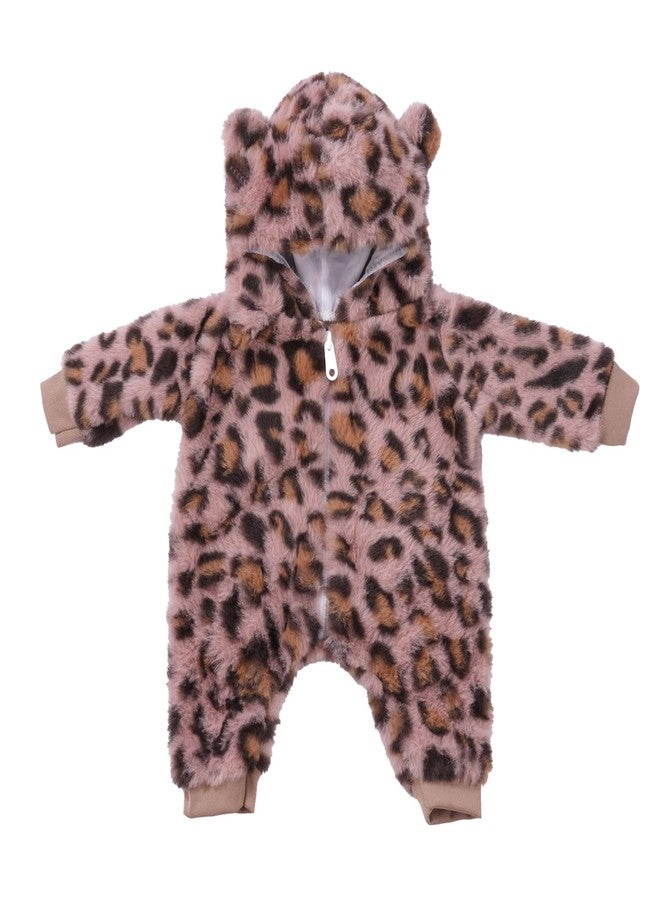 BABESIDE Reborn Baby Doll Clothes Set for 17-22 Inch Dolls, Cozy Babydolls Clothes Onesie with Hat for Lifelike Reborn Baby Doll Accessories, Leopard Print - Image 1
